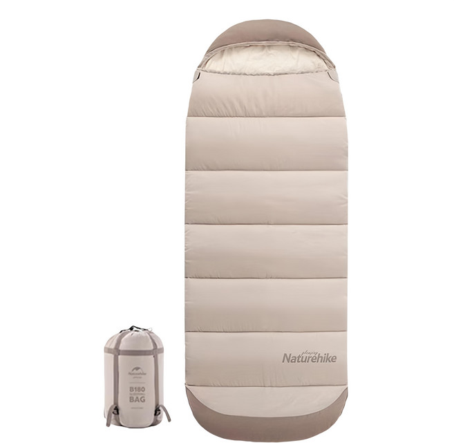 Naturehike 挪客 Feeder 春暉睡袋 加寬帶帽設計 輕量級棉, 木咖棕, 1個