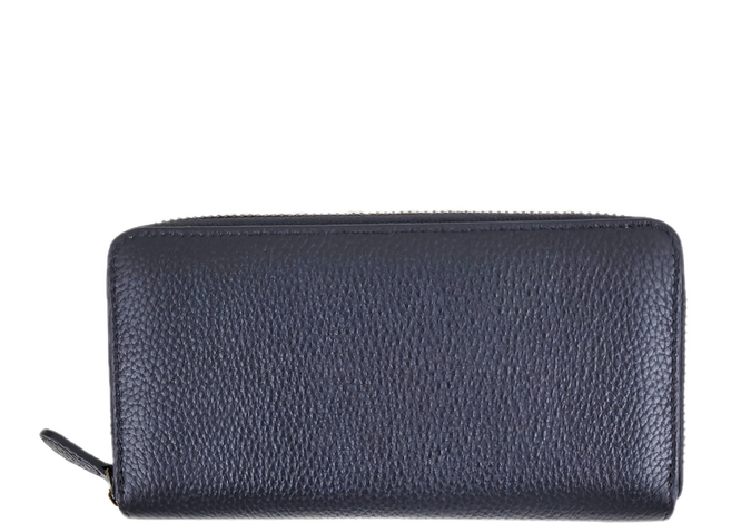 4COIN 真皮頭層牛皮8卡位拉鏈皮夾 - 黑色 17.6x9.2x2.5公分