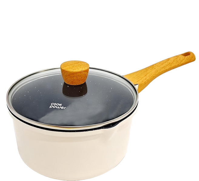 cook power 鍋寶 Lumi系列不沾鑄造單柄湯鍋 附鍋蓋 2.6L, 20cm, 白色, 1個