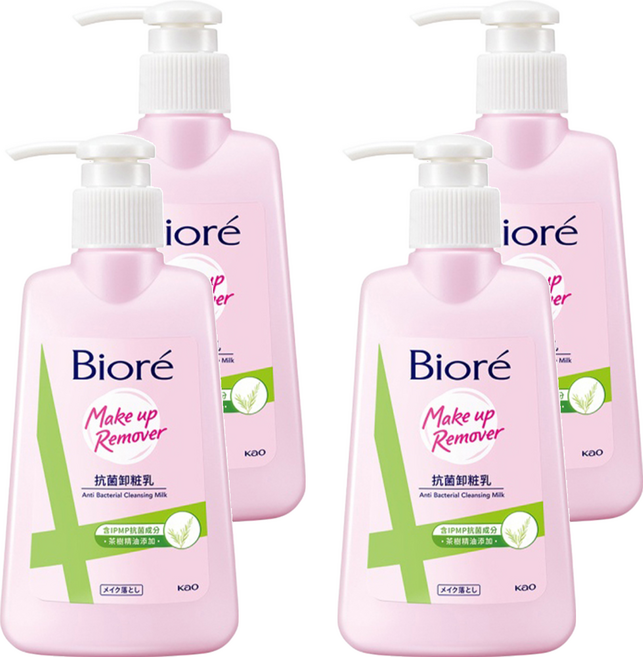 Biore 蜜妮 抗菌卸粧乳, 180ml, 4瓶