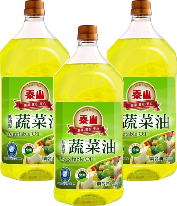 TAISUN 泰山 低油爆蔬菜油, 2L, 3瓶