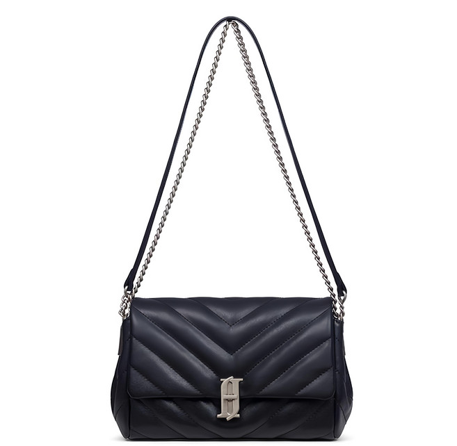 J.ESTINA MITE SM 絎縫斜背包 + 購物袋, 黑色