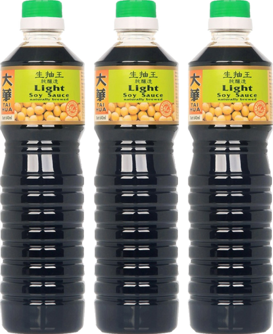 大華醬油 純釀造淡醬油 生抽, 640ml, 3瓶