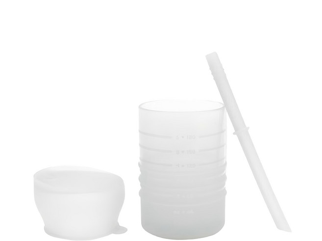 BUMKiNS 白金矽膠吸管杯, 1組, 灰色, 210ml