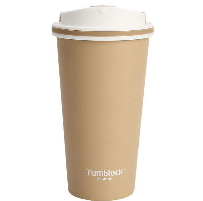 Glasslock 格拉氏洛克 Tumblock 不鏽鋼真空保溫杯 附提把, 棕色, 550ml, 1個