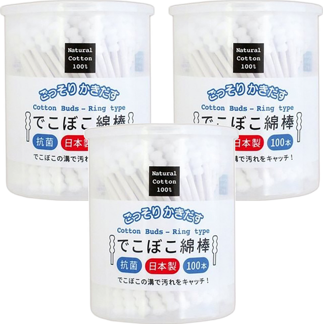 Kyowa 協和紙工 凹凸棉花棒, 3組, 100支