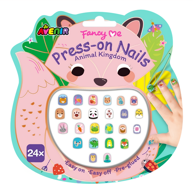 AVEnIR Kids 可重複童趣美甲貼, 動物王國, 1組