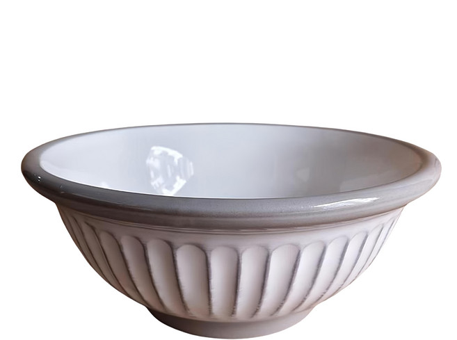 GINPO 銀峯 陶器 萬古燒菊花小碗 粉引, 白色, 1個