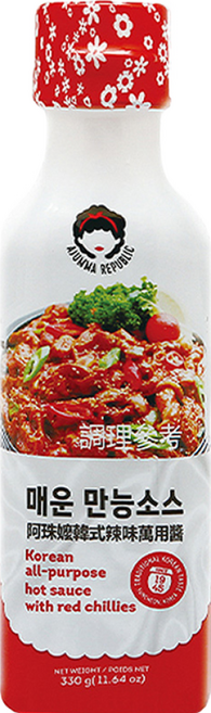 AJUMMA REPUBLIC 阿珠嬤 韓式辣味萬用醬, 330g, 2瓶