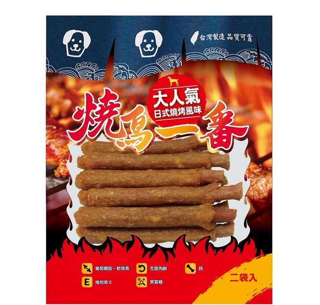 燒鳥一番 犬用零食, 雞腿肉潔牙棒, 180g, 1袋