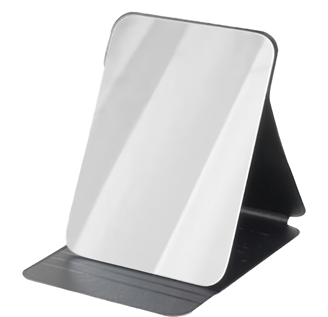 摺疊化妝鏡 PU皮革 防潑水耐磨, 夜空黑, 1個