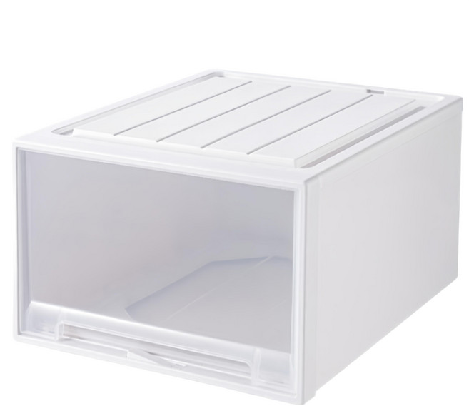 小麥購物 加厚抽屜式整理箱, 透白, 1個