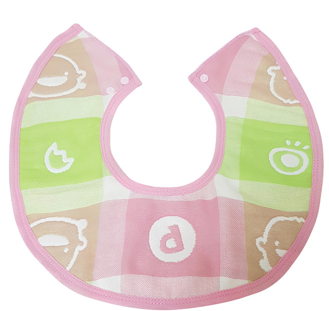 PiYOPiYO 黃色小鴨 360度加大圍兜 100%棉 34.5 x 34cm, 淺粉色, 1件, 1件