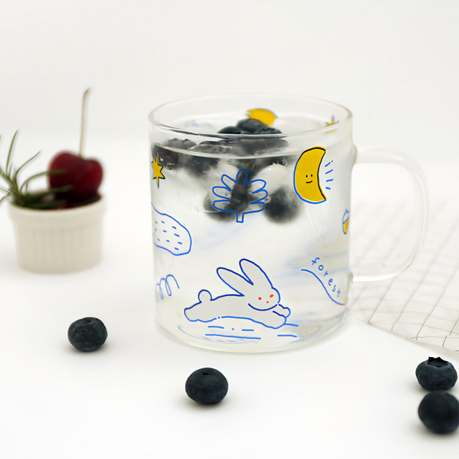 Romane corp. BRUNCH BROTHER 玻璃馬克杯 350ml, 森林, 1個