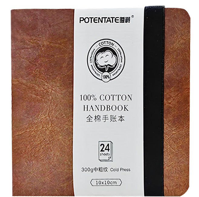 POTENTATE 遵爵 中粗紋系列 全棉水彩手帳本, 咖色, 1本