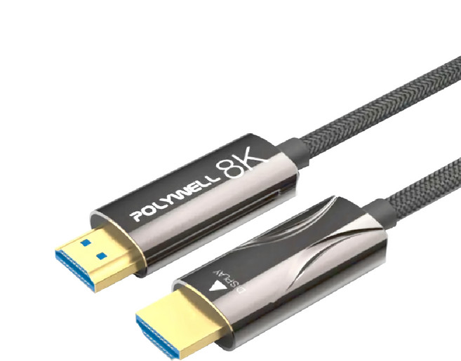 POLYWELL 寶利威爾 HDMI 8K AOC光纖線 2米~50米 4K144 8K60 UHD 工程線 PW15-W60-R050, 50m, 1條