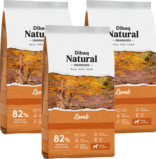 Dibaq Natural moments 成老犬用 自然嗑狗糧, 羊肉, 300g, 3袋