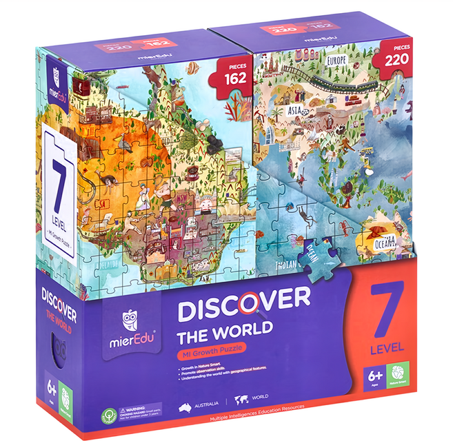 mierEdu 益智學習拼圖 Level 7, 162片, 世界探索 多色, 1組