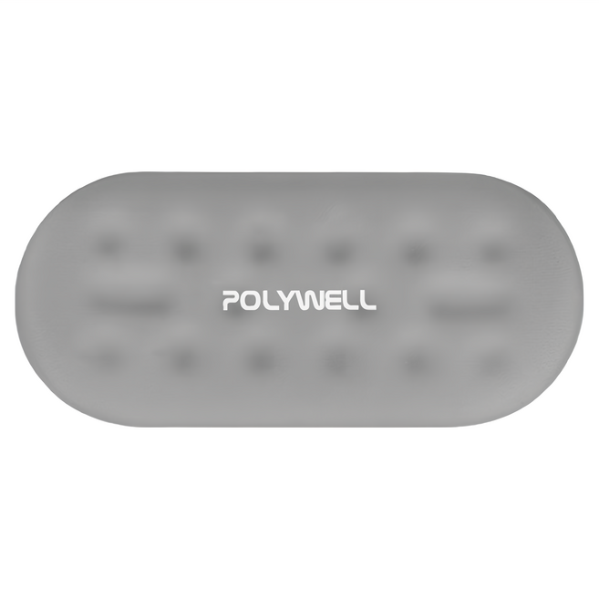 POLYWELL 寶利威爾 鍵盤滑鼠記憶棉護腕墊 慢回彈 支撐力強 壓力釋放 透氣凹槽 底部止滑 多種尺寸 PW15-T65-0687, 灰色, 1個