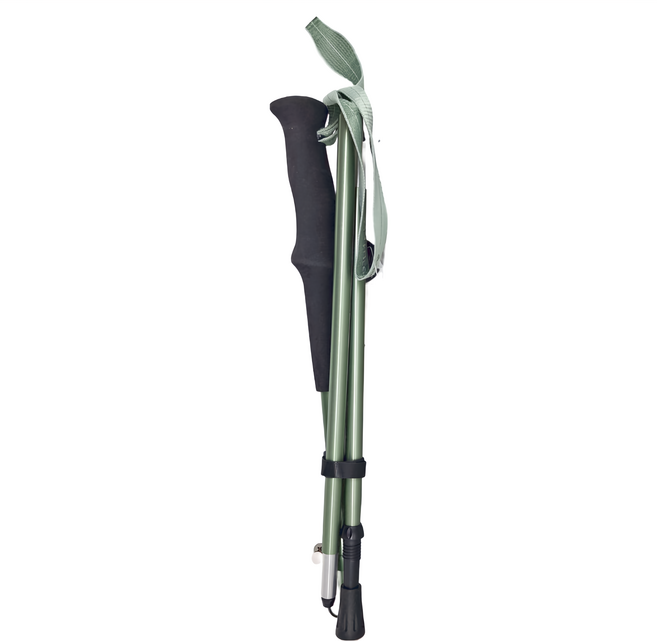 Naturehike 挪客 超輕登山杖 3k 碳纖維鋁合金 4節折疊 184g, 森林綠, 1支
