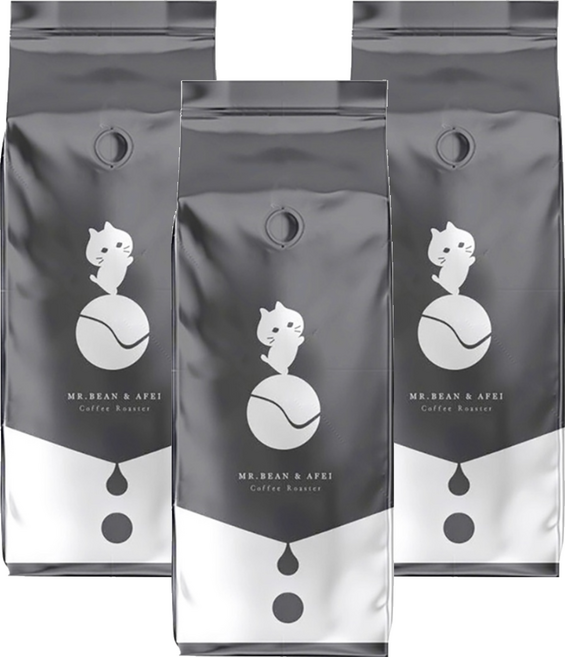 MR.BEAN&AFEI 豆豆先生與他的阿肥 甜蜜巴西 咖啡豆, 咖啡豆(無研磨), 450g, 3包
