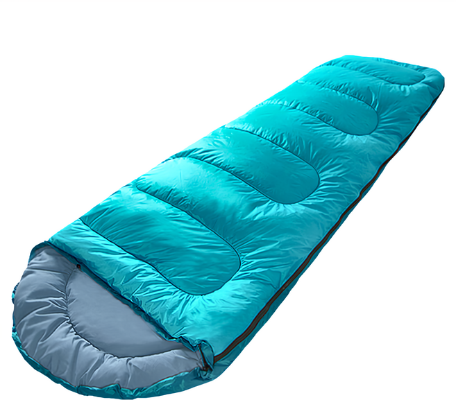 Polar Star 桃源戶外 羊毛睡袋 50%羊毛填充 20D超細尼龍布料 信封型設計 YKK拉鍊 台灣製造, 藍綠色, 1個