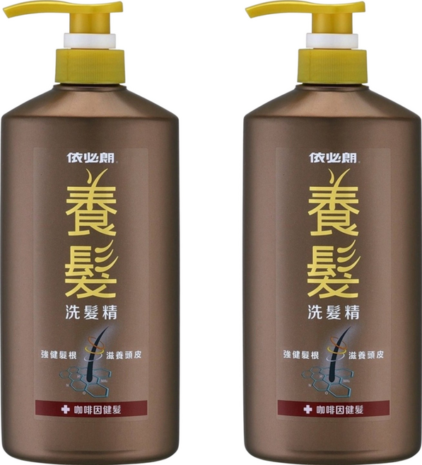 依必朗 養髮洗髮精 咖啡因, 600g, 2瓶