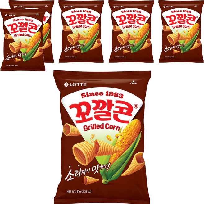 Kokkal Corn 玉米脆角 烤玉米味, 67g, 6包