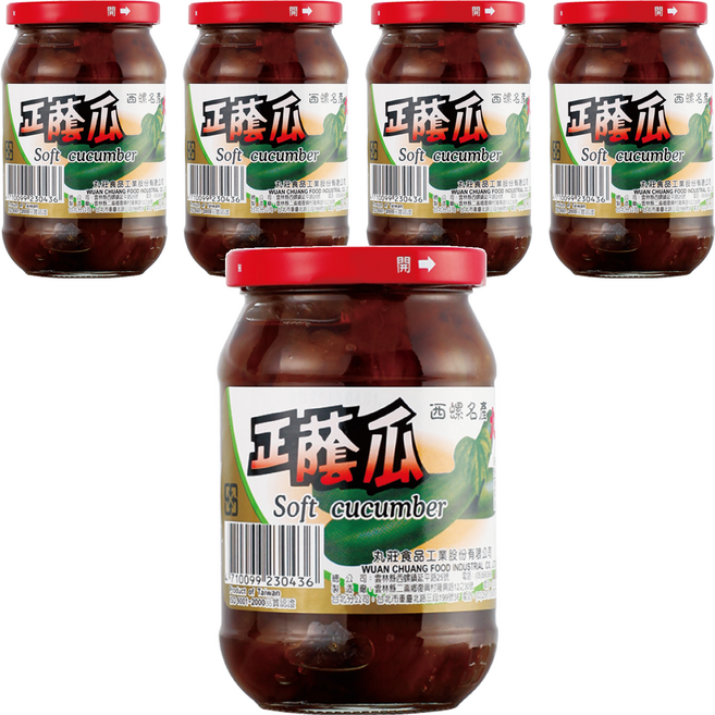 丸莊醬油 正蔭瓜, 380g, 5罐