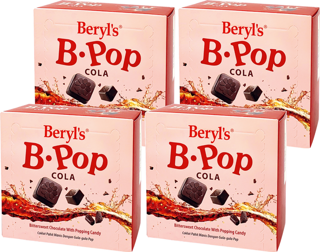 Beryl's 跳跳糖苦甜巧克力 可樂味 添加植物油, 50g, 4盒