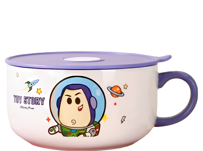 TOY STORY 玩具總動員 童趣泡麵碗, 巴斯光年 白色 + 紫色, 1個