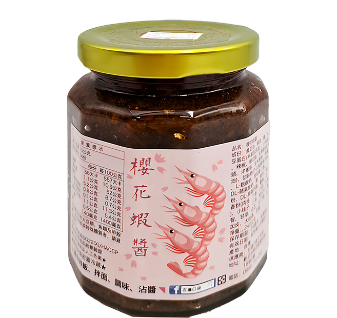 左邊口袋 櫻花蝦醬, 240g, 1罐