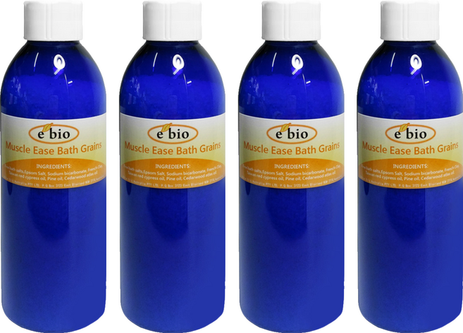 e'bio 筋肉放鬆精油泡澡 去角質浴鹽, 200g, 4瓶