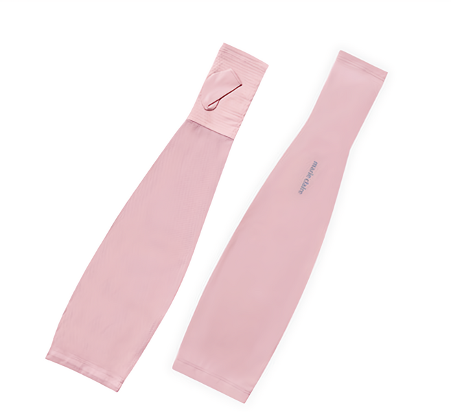 marie claire 美麗佳人 冰絲防曬袖套 調節繩設計 掌心止滑, 粉色, 1雙
