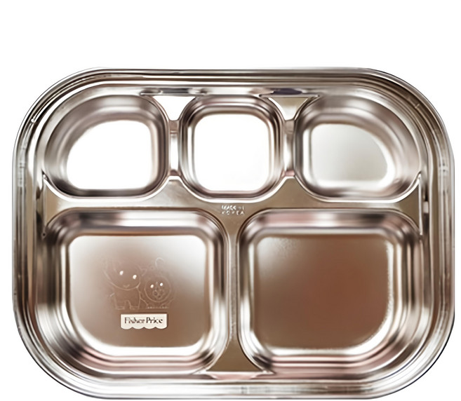 fisher-price 費雪 不鏽鋼分格餐盤, 24.5 x 19 x 4cm, 單一顏色, 1個