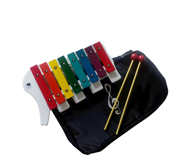 KingRosa 台灣製 小象彩色鐵琴 附袋琴槌 8音 - 兒童音樂啟蒙 培養音感節奏感, 單一商品, 1組