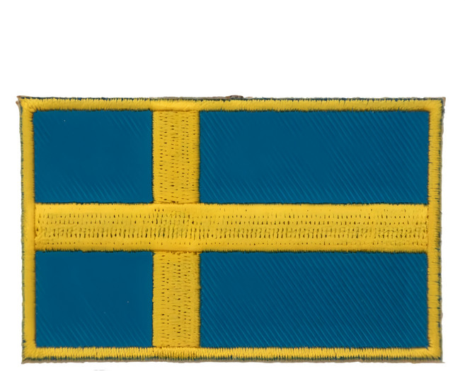 A-ONE 匯旺 瑞典國旗刺繡布貼 DIY國旗刺繡徽章 8 x 5 cm 黃色 + 藍色