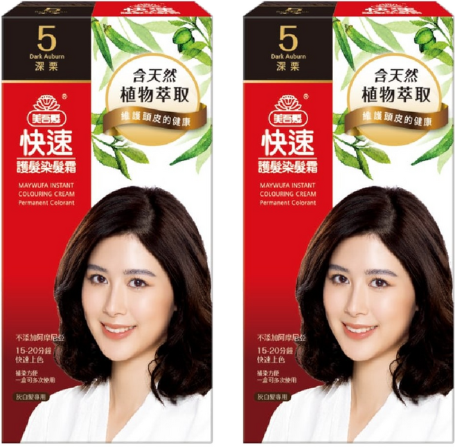 美吾髮 快速護髮染髮霜 80g, 5 深栗, 2盒