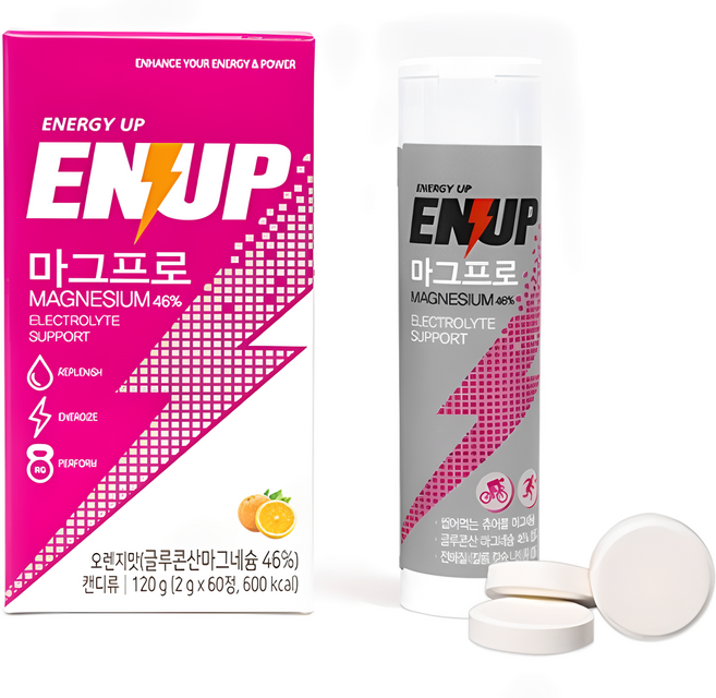엔업(ENUP) 근육경련예방 에너지생성 츄어블 스포츠 마그네슘 마그프로, 60정, 1개