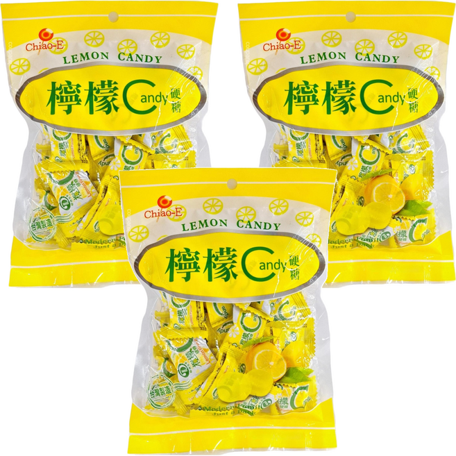 Chiao-E 巧益 檸檬Candy硬糖, 140g, 3袋