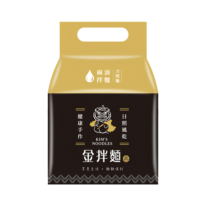 金拌麵 私房麻油刀削麵 4包, 520g, 1袋