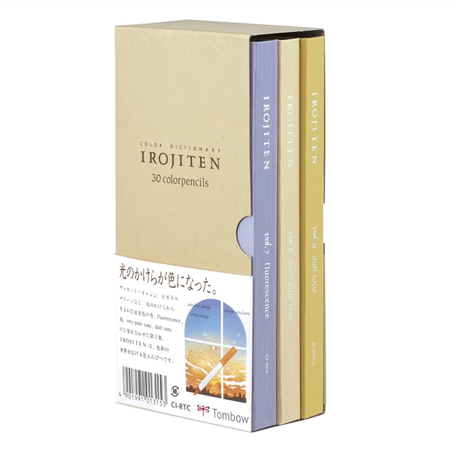 Tombow 蜻蜓牌 Irojiten油性色鉛筆 自然界色彩再現 紙製本材質 環保概念, 30色, 1組