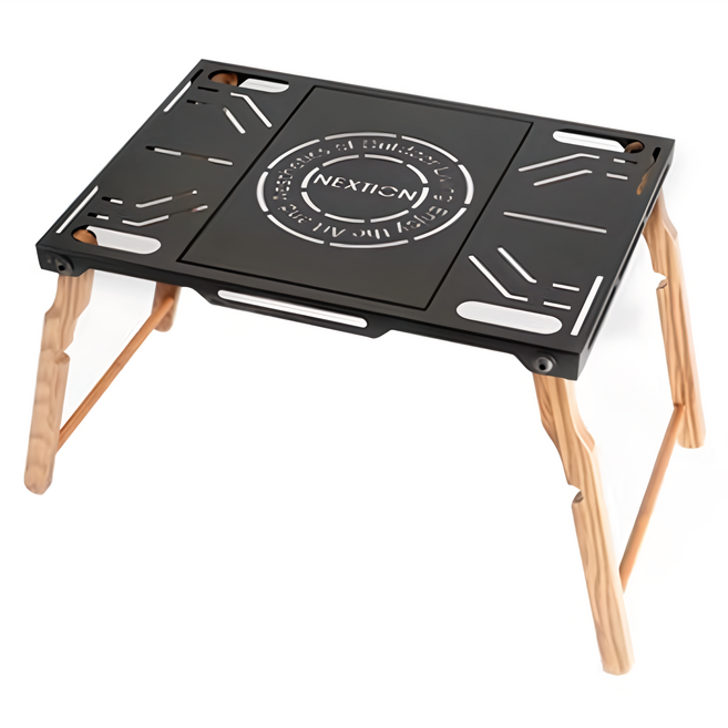 NEXTION 旭暮鐵桌配件, 黑色 + 原木色