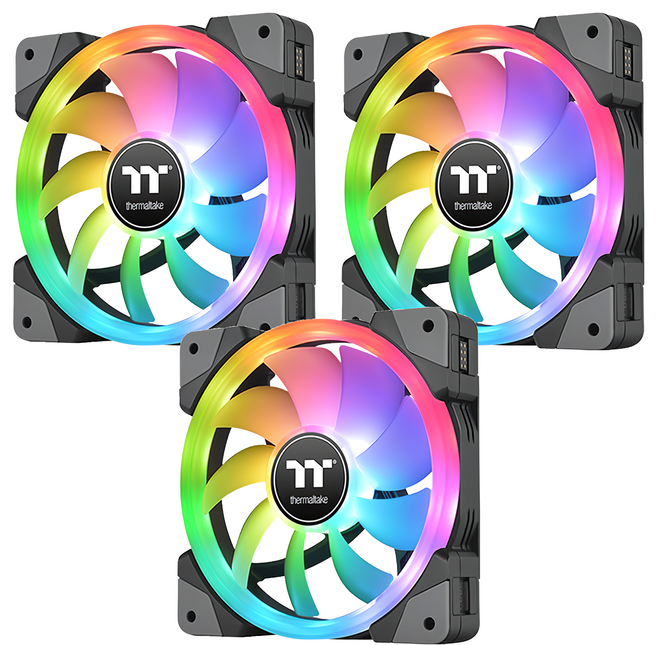 thermaltake 曜越 SWAFAN EX12 RGB 磁吸快接水冷排風扇, CL-F143-PL12SW-A, 黑色, 3個