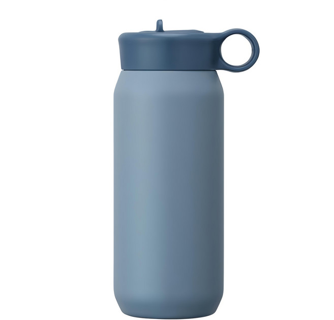 KINTO Play Trumbler 吸管保溫瓶, 霧藍色, 480ml, 1個