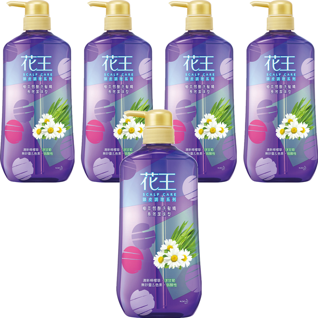 Kao 花王 植萃弱酸洗髮精 長效潔味 750ml, 5瓶