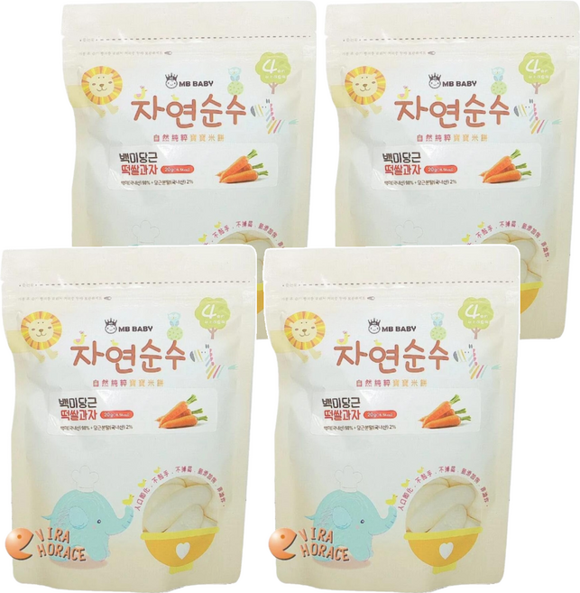 MB BABY 萌寶寶 大米餅 4個月以上, 原味, 20g, 4包