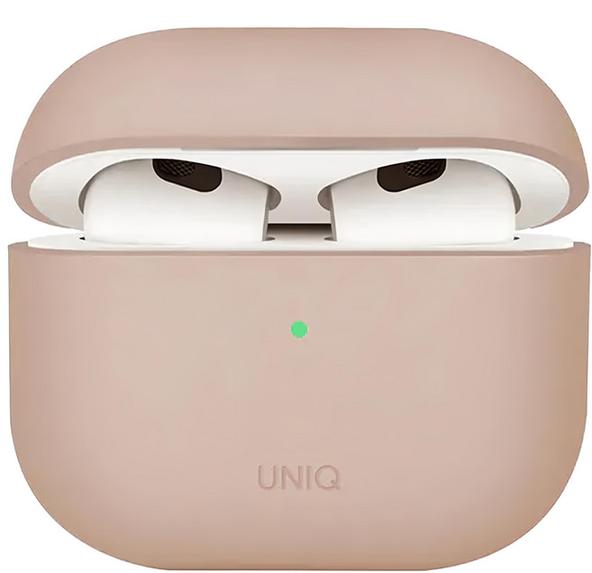UNIQ Lino素色簡約液態矽膠藍牙耳機保護套 AirPods4, 粉色, 1個