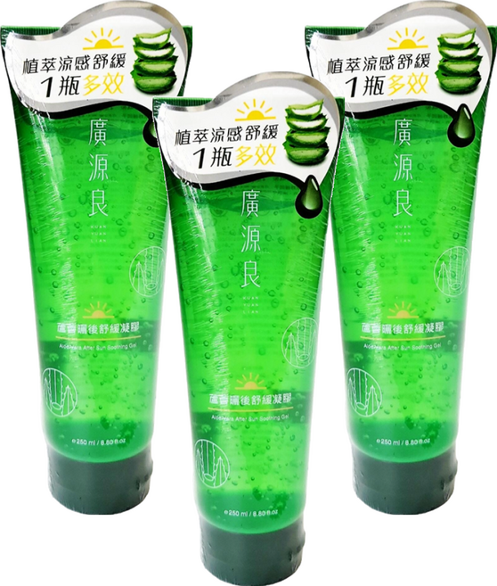 廣源良 蘆薈曬後舒緩凝膠, 250ml, 3條