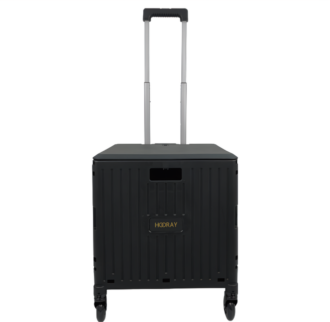 Hooray 四輪折疊手拉購物箱 升級款 65L, 鋁標黑, 1個
